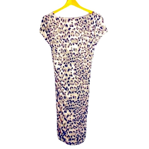 INC International Concepts Black White & Gray Snow Leopard Print Dress, Size M - Picture 2 of 12